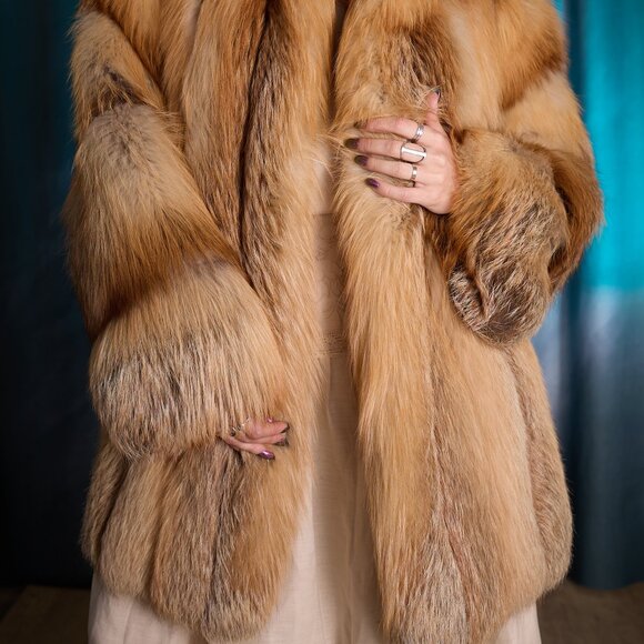 Amazing Red Fox Fur Coat Vintage 80's - Picture 2 of 13
